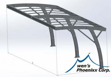 Schematic diagram of garage awning skeleton